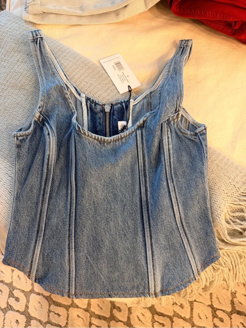 WeWoreWhat denim corset top sz4